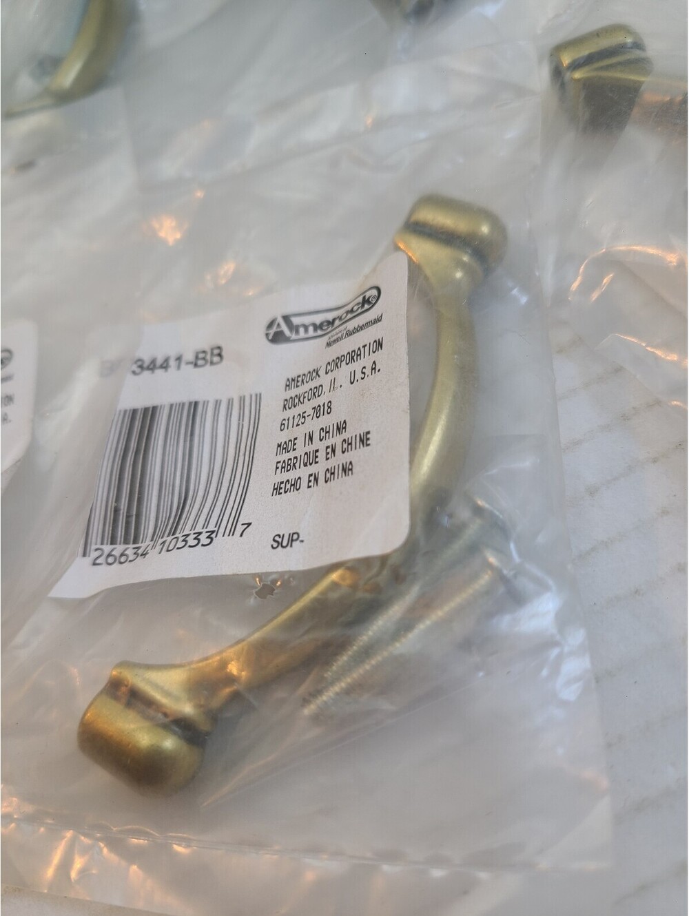Amerock BP3441BB Cabinet Drawer Pulls Burnished Brass Set of 16 w/ Hardware New!